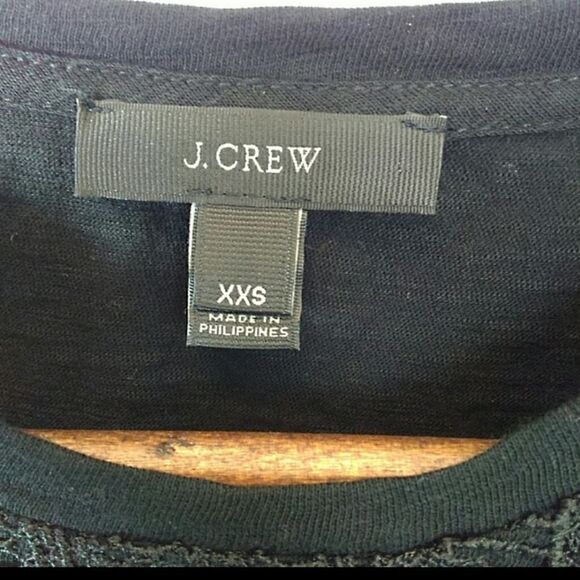 J crew lace front black long sleeve t-shirt - Picture 6 of 6